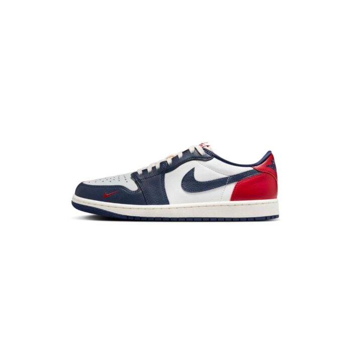 NIKE AIR JORDAN 1 LOW OG HOWARD UNIVERSITY WHITE GYM RED MIDNIGHT NAVY NEUTRAL GREY SAIL MUSLIN HQ2993 100 - Image 2