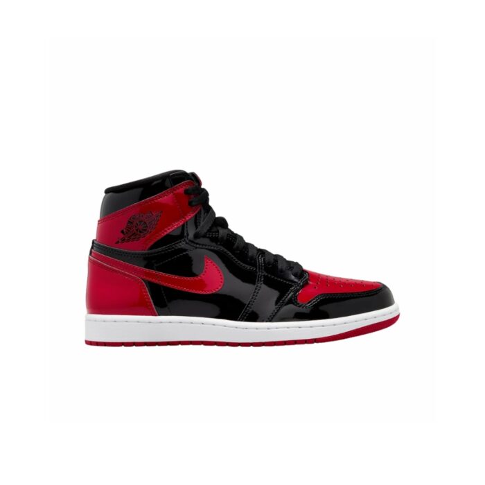 NIKE AIR JORDAN 1 RETRO HIGH OG BRED PATENT BLACK WHITE VARSITY RED 555088 063 - Image 2