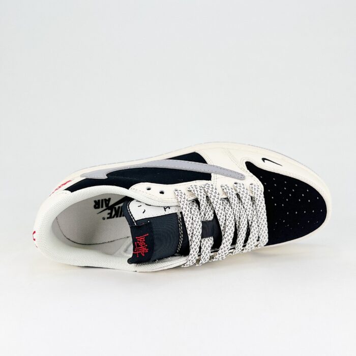 NIKE AIR JORDAN 1 LOW X TRAVIS SCOTT X STUSSY WHITE GREY BLACK - Image 6