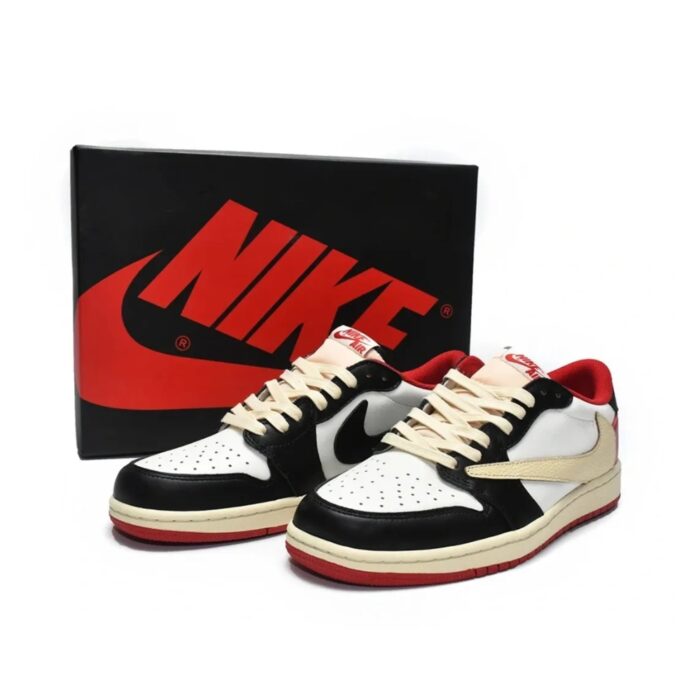 NIKE AIR JORDAN 1 LOW  X TRAVIS SCOTT BLACK RED DM7866 166 - Image 5