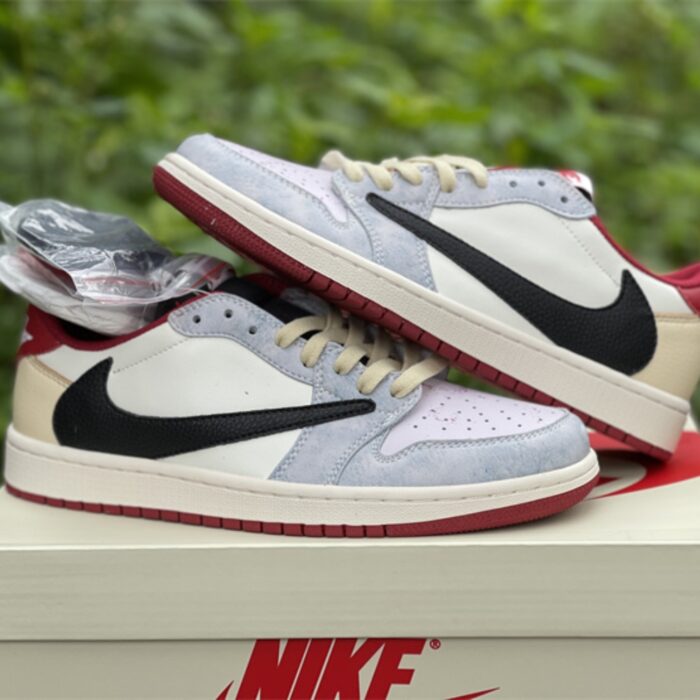 NIKE AIR JORDAN 1 RETRO LOW X TRAVIS SCOTT UNIVERSITY RED WHITE BLACK CM7866 125 - Image 6