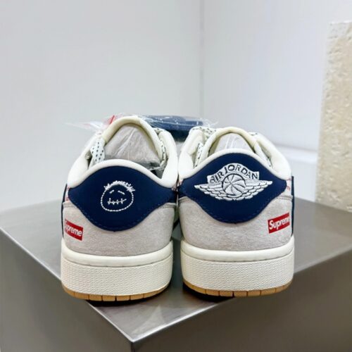 NIKE AIR JORDAN 1 LOW X SUPREME WHITE GREY BLUE - Image 6