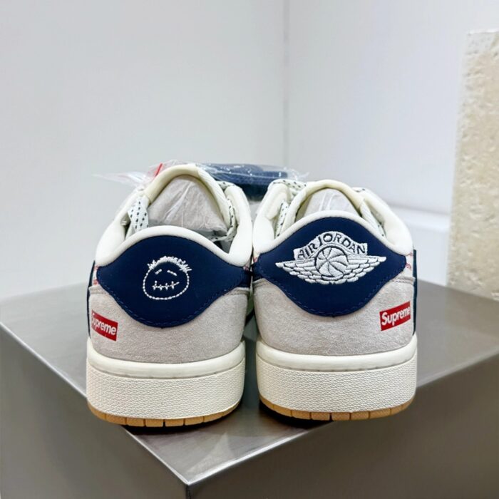NIKE AIR JORDAN 1 LOW X SUPREME WHITE GREY BLUE - Image 6