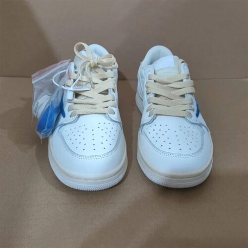 NIKE AIR JORDAN 1 LOW X TRAVIS SCOTT X FRAGMENT WHITE BLUE SAIL - Image 6