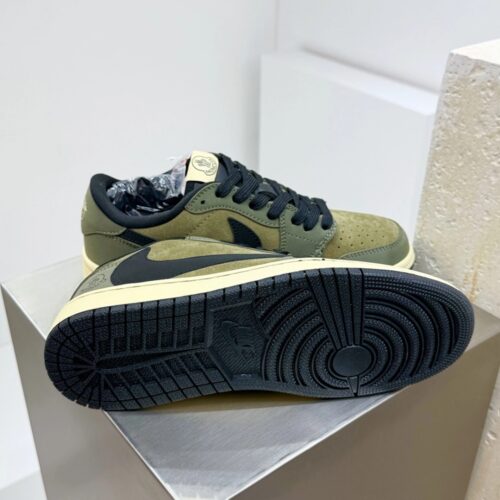 NIKE AIR JORDAN 1 LOW X TRAVIS SCOTT MONCLER OLIVE - Image 4