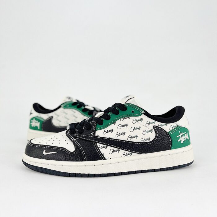 NIKE AIR JORDAN 1 LOW X TRAVIS SCOTT X STUSSY BLACK GREEN AG3702 805 - Image 2