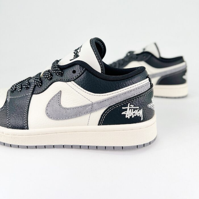 NIKE AIR JORDAN 1 LOW X STUSSY BLACK WHITE GREY - Image 5