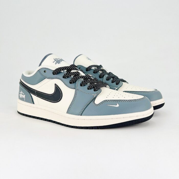 NIKE AIR JORDAN 1 LOW X TRAVIS SCOTT X STUSSY BLUE GREY WHITE - Image 2