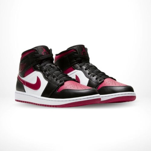 Angled front view of a full pair of Air Jordan 1