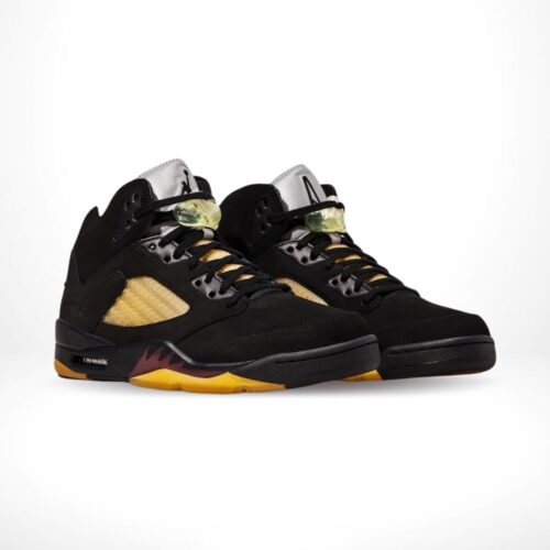 Angled front view of a full pair of Air Jordan 5