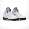 Angled front view of a full pair of Air Jordan 5