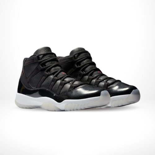 Angled front view of a full pair of Air Jordan 11