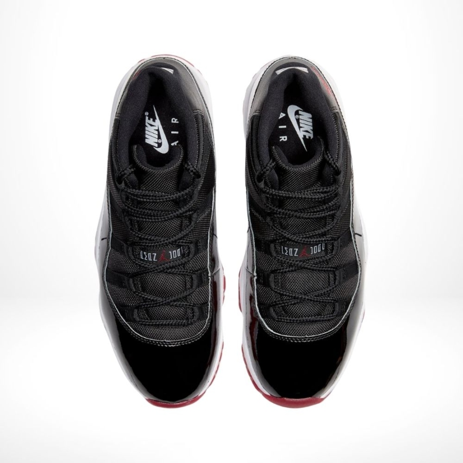 Top-down view of the Air Jordan 11