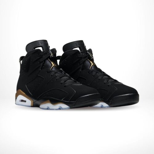 Angled front view of a full pair of Air Jordan 6