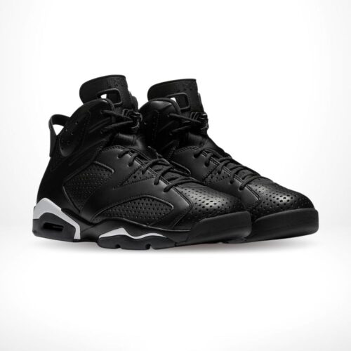 Angled front view of a full pair of Air Jordan 6