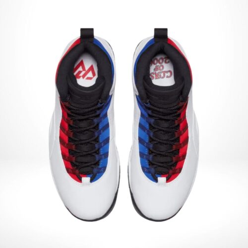 Top-down view of the Air Jordan 10