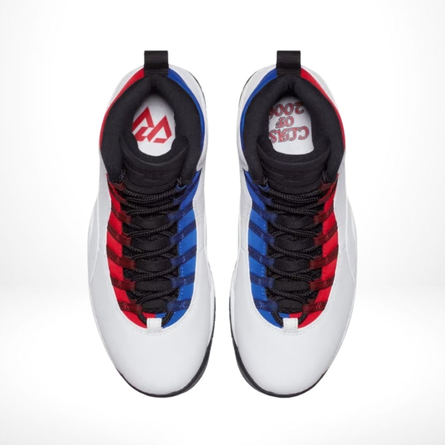 Top-down view of the Air Jordan 10