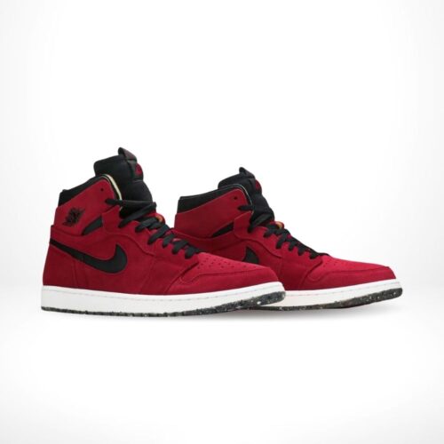 Angled front view of a full pair of Air Jordan 1