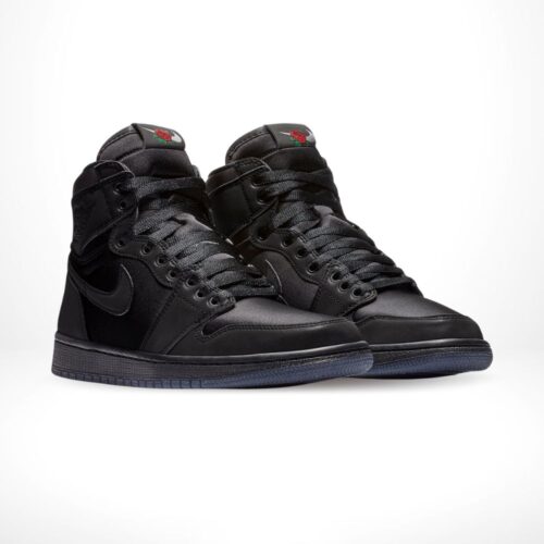 Angled front view of a full pair of Air Jordan 1