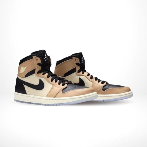 Angled front view of a full pair of Air Jordan 1