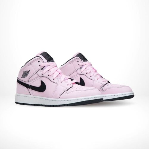 Angled front view of a full pair of Air Jordan 1