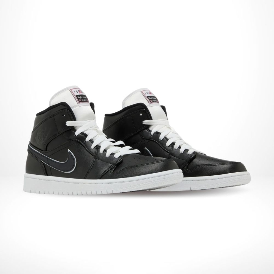 Angled front view of a full pair of Air Jordan 1