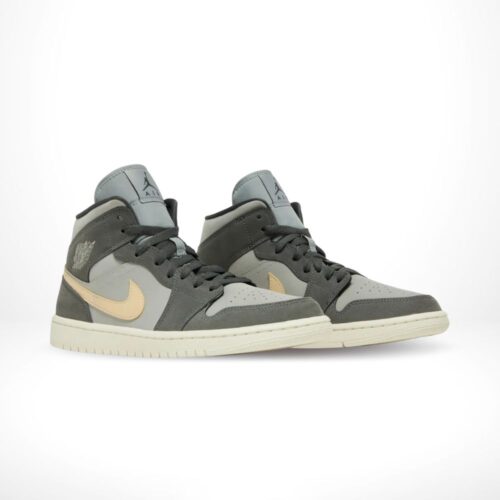 Angled front view of a full pair of Air Jordan 1