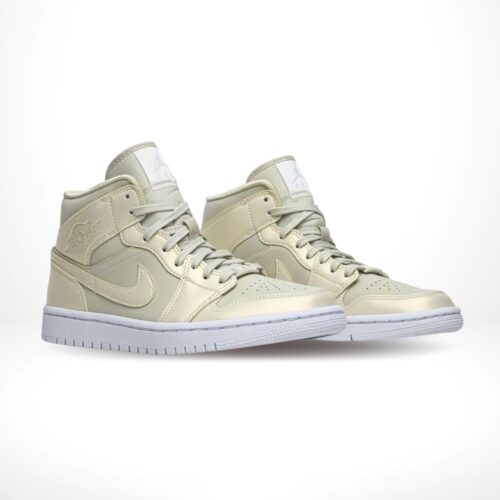 Angled front view of a full pair of Air Jordan 1