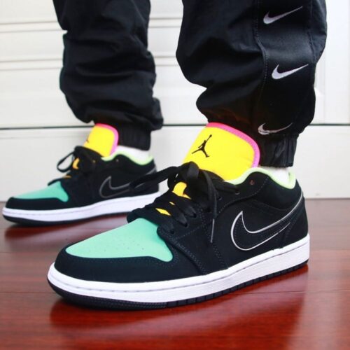 Air Jordan 1 Low Black Aurora Green Laser Orange - Image 7