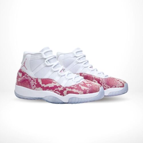Angled front view of a full pair of Air Jordan 11