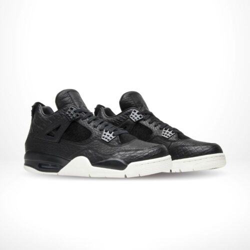 Angled front view of a full pair of Air Jordan 4