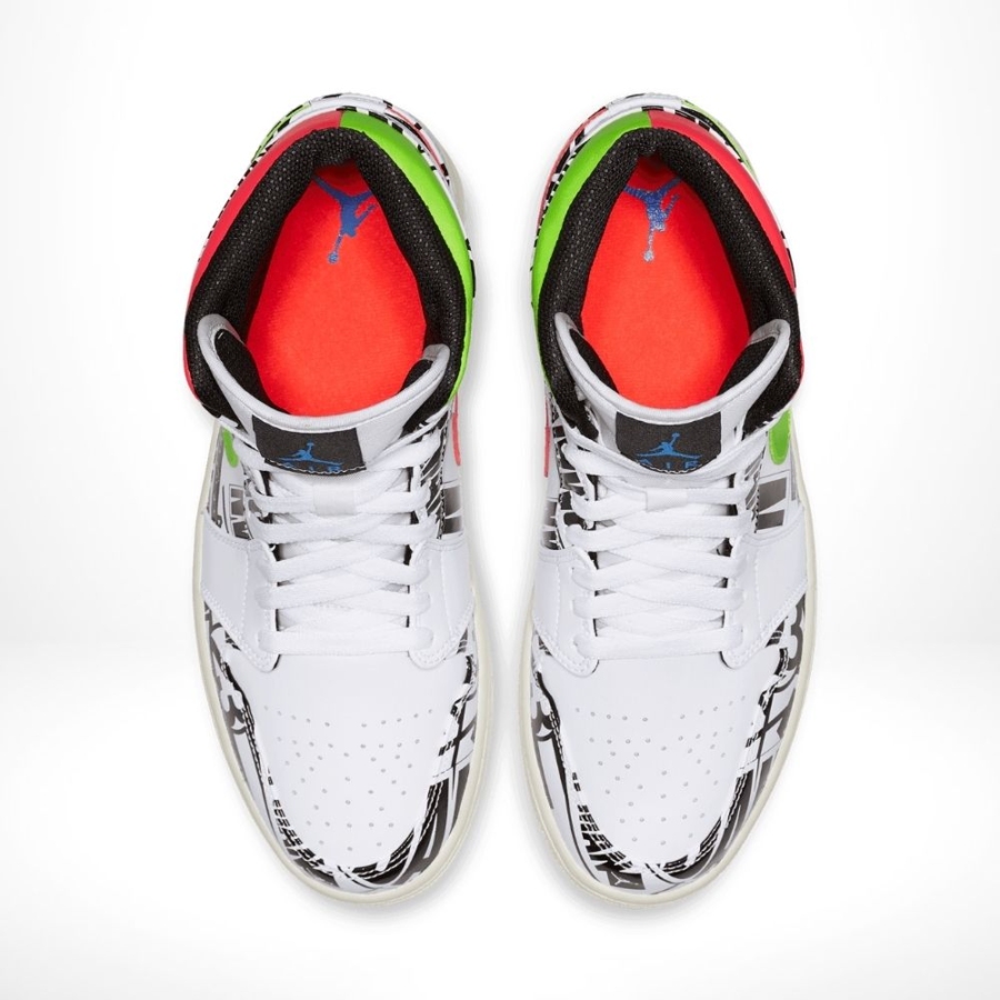Top-down view of the Air Jordan 1
