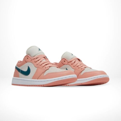 Angled front view of a full pair of Air Jordan 1