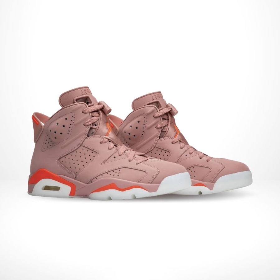 Angled front view of a full pair of Air Jordan 6