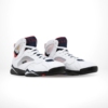 Angled front view of a full pair of Air Jordan 7