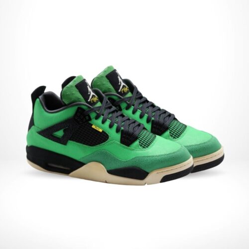 Angled front view of a full pair of Air Jordan 4