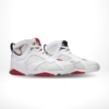 Angled front view of a full pair of Air Jordan 7
