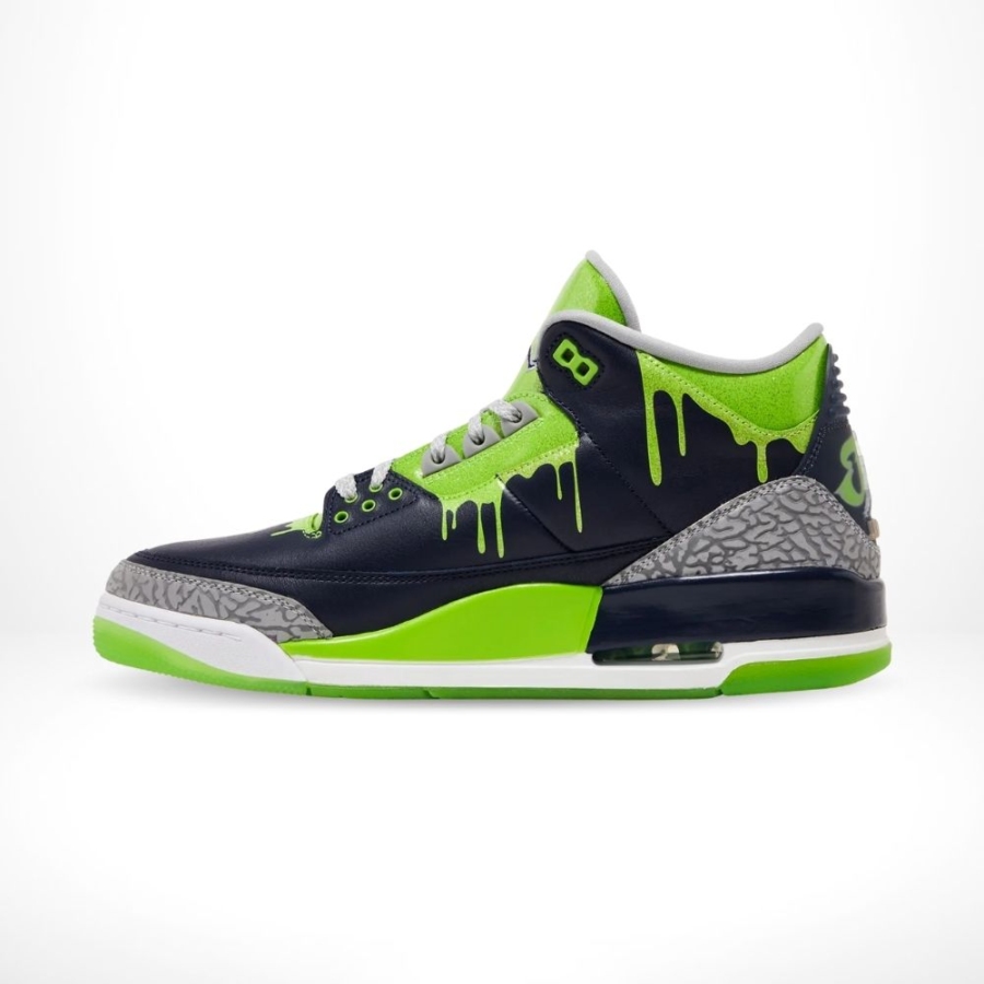 Medial side view of the Air Jordan 3