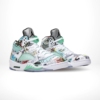 Angled front view of a full pair of Air Jordan 5