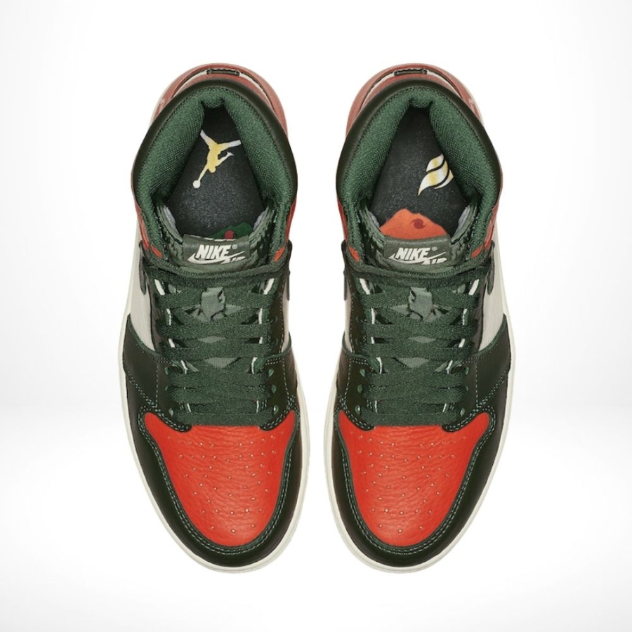 Top-down view of the Air Jordan 1