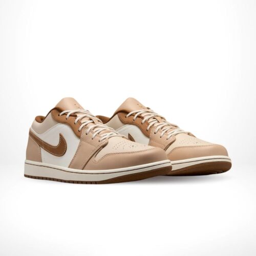 Angled front view of a full pair of Air Jordan 1