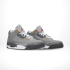 Angled front view of a full pair of Air Jordan 3