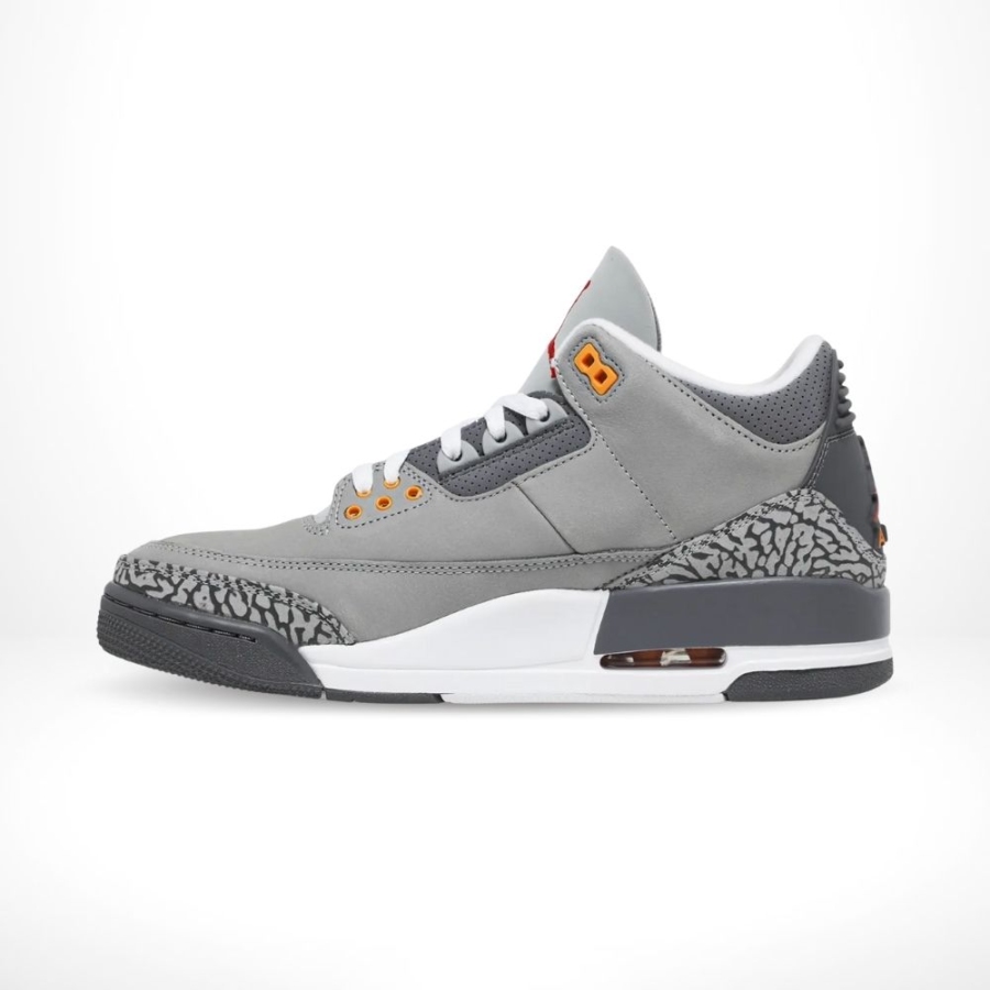 Medial side view of the Air Jordan 3