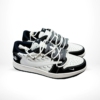 Angled front view of a full pair of Air Jordan 1