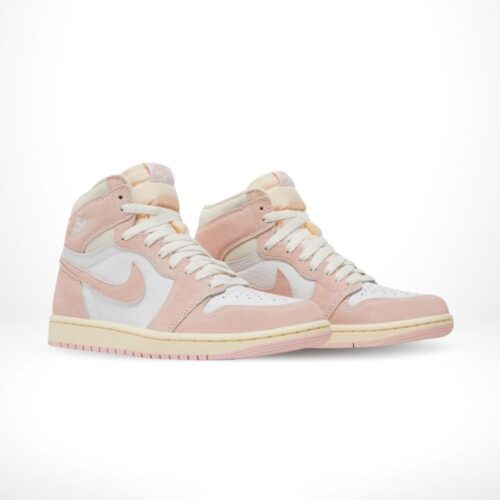 Angled front view of a full pair of Air Jordan 1