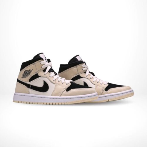 Angled front view of a full pair of Air Jordan 1