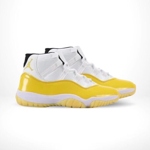 Angled front view of a full pair of Air Jordan 11