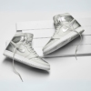 Angled front view of a full pair of Air Jordan 1
