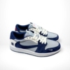 Angled front view of a full pair of Air Jordan 1