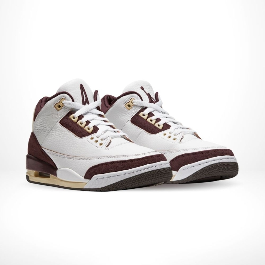 Angled front view of a full pair of Air Jordan 3